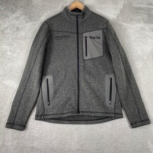 KUIU Base Camp Jacket Mens Medium Gray High Loft Sweater Fleece Embroidered